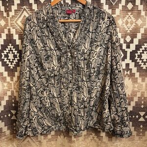 212 Collection Snake Skin Women’s Long Sleeve Top, Size Large